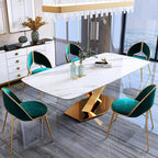 ^%Luxury Dinning Table Set 6 Seats Marble Dining Table and Chairs Dining Room Furniture Kitchen Dining Table