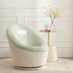 Nordic Modern Minimalist Swivel Leather Egg Accent Chair Balcony Bedroom