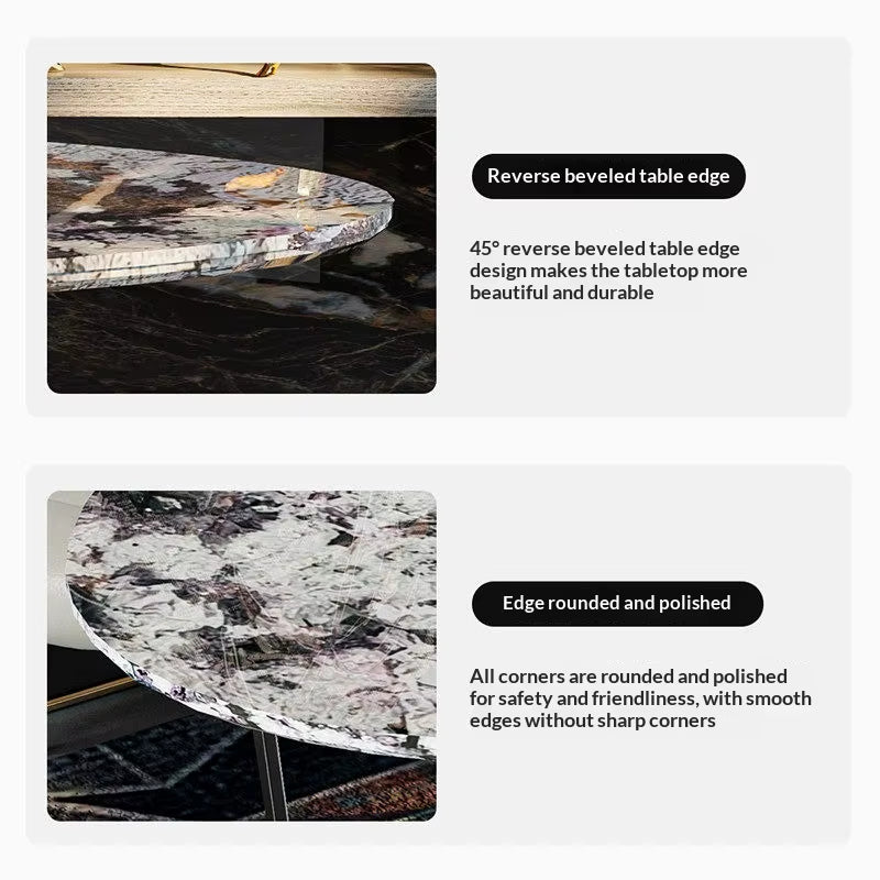 Nordic Style Marble Dining Table Smooth Polished Top Fashion Dinner Table for Modern Home Interior Design
