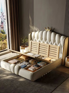 Soft Leather Bed Bed Frame King Size Soft Classic Mid Century Soft Bed