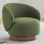 Modern Swivel Accent Chair Barrel Armchair Upholstered Performance Fabric Solid Wood Legs Modular Living Home Furniture