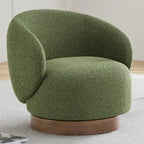 Modern Swivel Accent Chair Barrel Armchair Upholstered Performance Fabric Solid Wood Legs Modular Living Home Furniture
