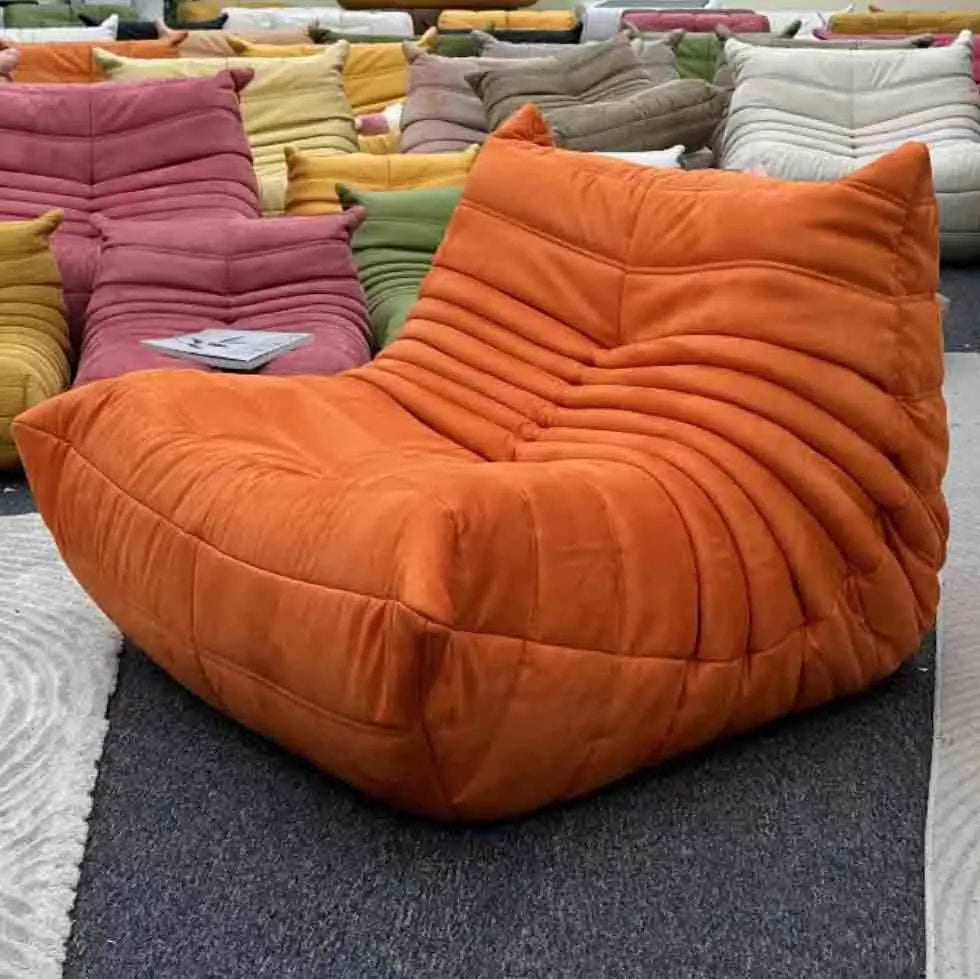 Single Seat Foam Armless Couch Chair Lazy Floor Sofa Fireside Bean Bag Chair Sofa Lounger for Living Room Bedroom Chair
