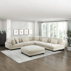 # Italian Very Soft Modular Sofa Set Furniture Living Room Couch Up-Holstered Living Room Cloud Sofa Sectional Sofa with Ottoman