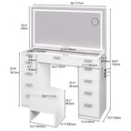 # Customized Luxury Makeup Vanity Table Storage Drawer Dressing Table Mirrored Dresser with Light #
