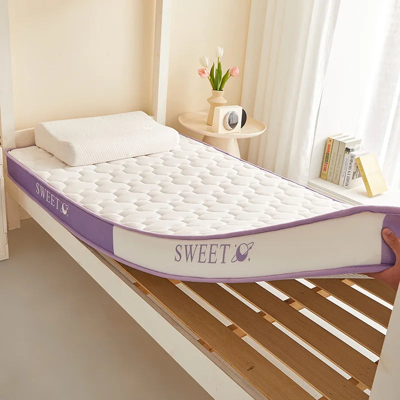 Natural Latex Thickened Memory Foam Mattress Foldable Tatami Soft Pad for Single or Double Bed in Home and Student Dorm