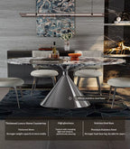 Nordic Style Marble Dining Table Smooth Polished Top Fashion Dinner Table for Modern Home Interior Design