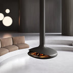 Customizable French Hanging Fireplace Flying Saucer Shaped Wood Burning Real Fire Stove for Cozy Holiday Cabin Living Room Decor