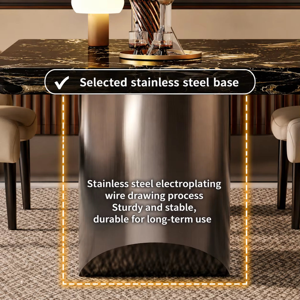 Any Size Custom Noble Light Luxury Marble Dining Table Delicate Tabletop anti Stain Easy Clean High-End Apartment Dining Table