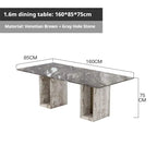 Any Size Custom Multi Optional Natural Luxury Stone Dining Table Thick Solid Stable Villa House High Grade Dining Furniture