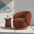 Modern Swivel Accent Chair Barrel Armchair Upholstered Performance Fabric Solid Wood Legs Modular Living Home Furniture